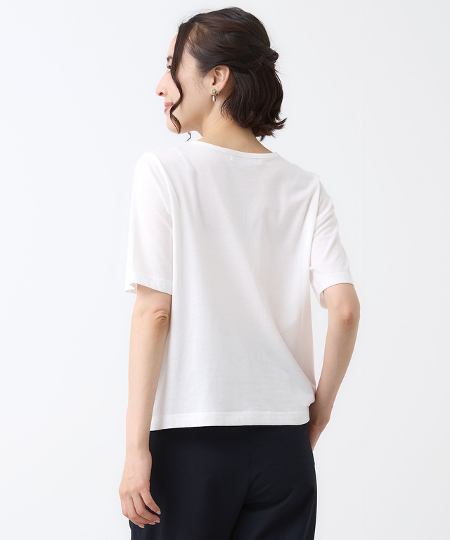 花柄刺繍 ドッキング プルオーバー