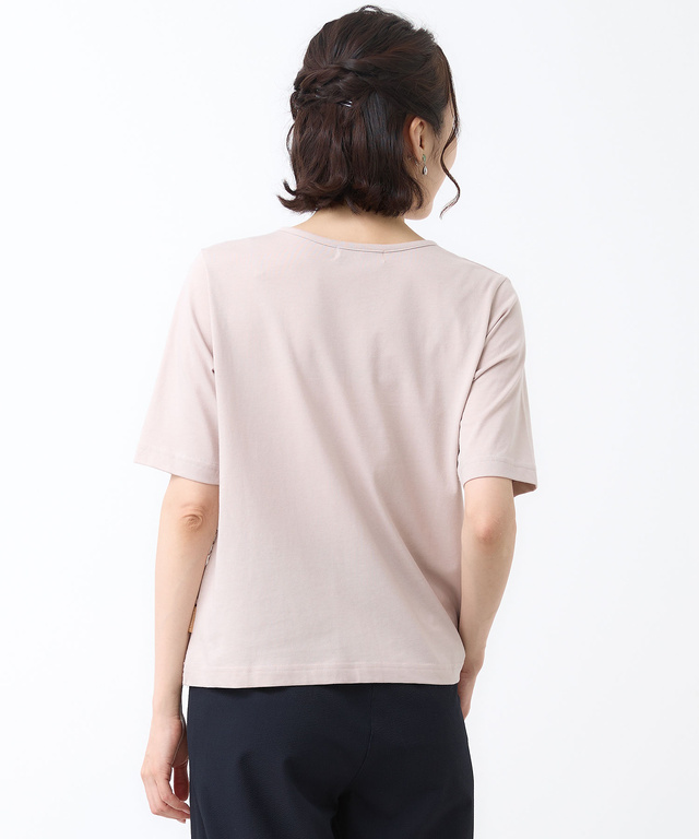 花柄刺繍 ドッキング プルオーバー