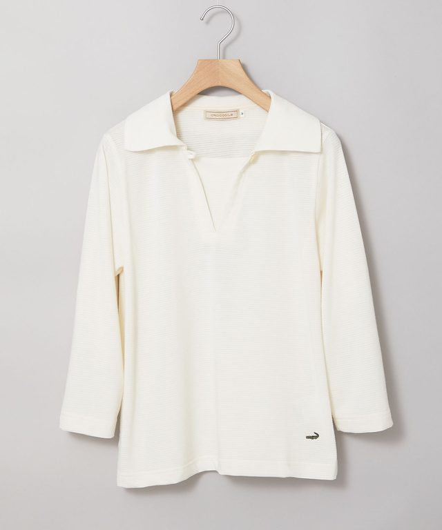 リップルボーダー 七分袖 Tシャツ