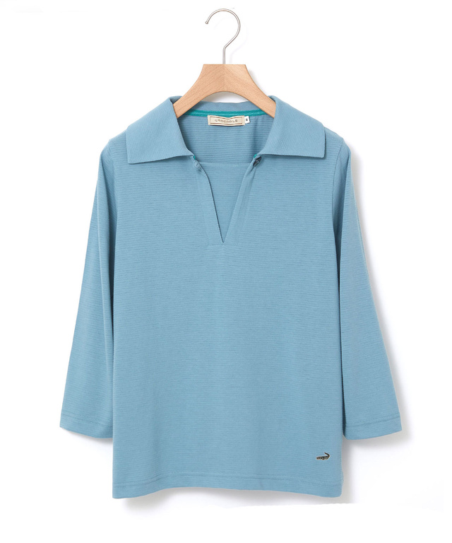 リップルボーダー 七分袖 Tシャツ