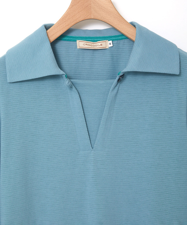 リップルボーダー 七分袖 Tシャツ