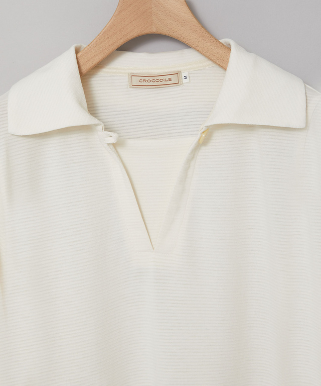 リップルボーダー 七分袖 Tシャツ