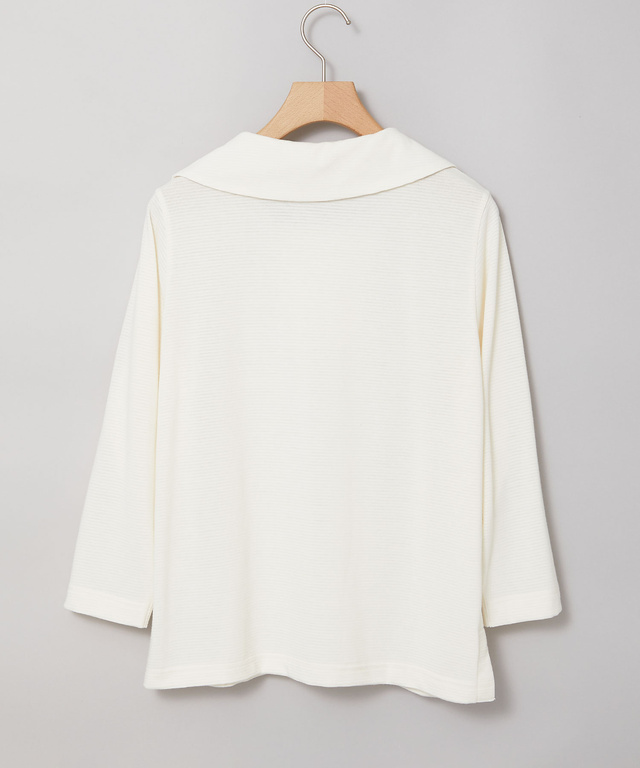 リップルボーダー 七分袖 Tシャツ