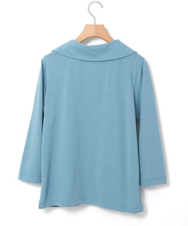 リップルボーダー 七分袖 Tシャツ