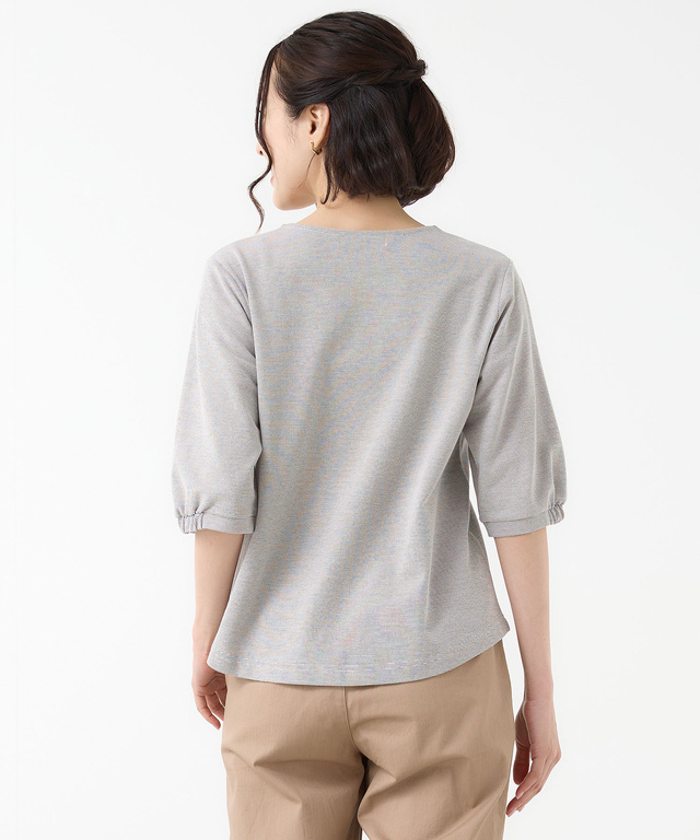 ピンボーダー パフスリーブ カットソー