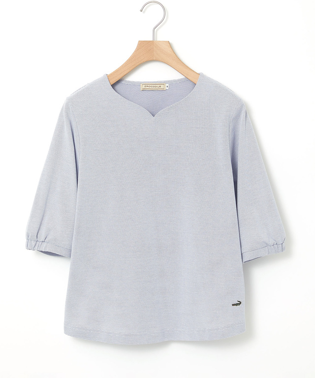 ピンボーダー パフスリーブ カットソー