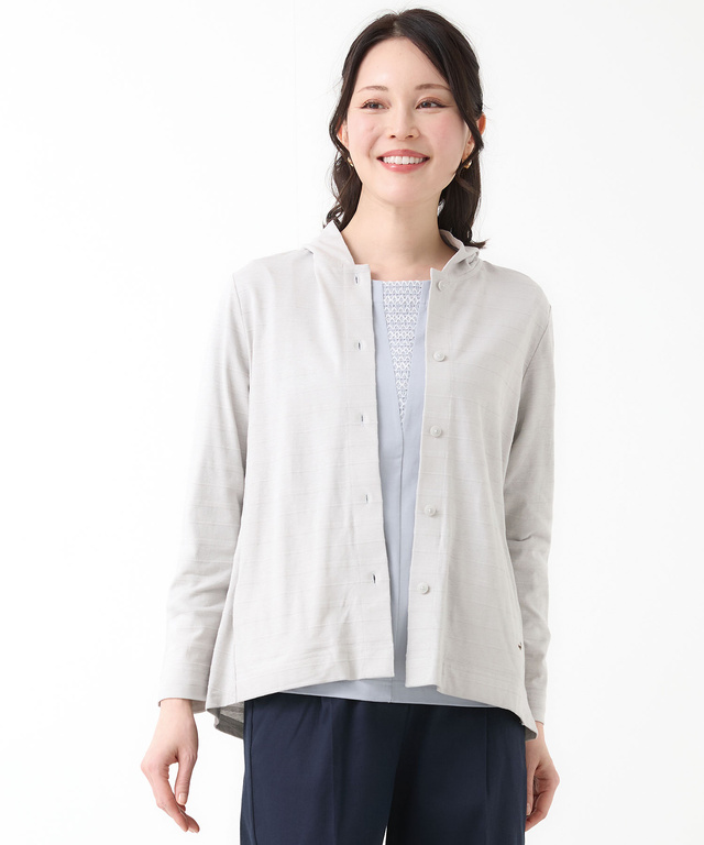 スノーコットン フード カーディガン【接触冷感】