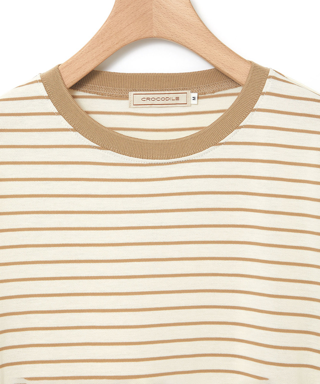 スノーコットン 鹿の子ボーダー Tシャツ【接触冷感】