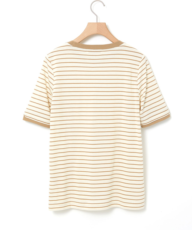 スノーコットン 鹿の子ボーダー Tシャツ【接触冷感】