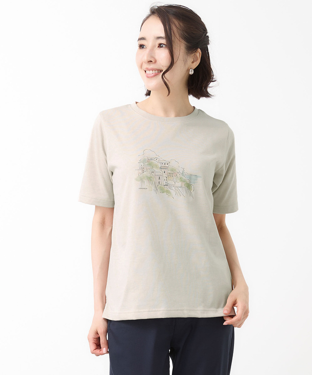 水彩調 プリント  Tシャツ【吸汗速乾】