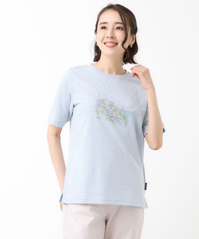 水彩調 プリント  Tシャツ【吸汗速乾】