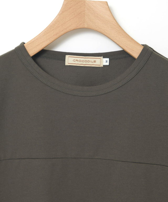 プレーティング天竺 切り替えデザイン Tシャツ