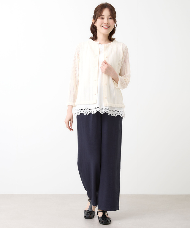 レース カット カーディガン
