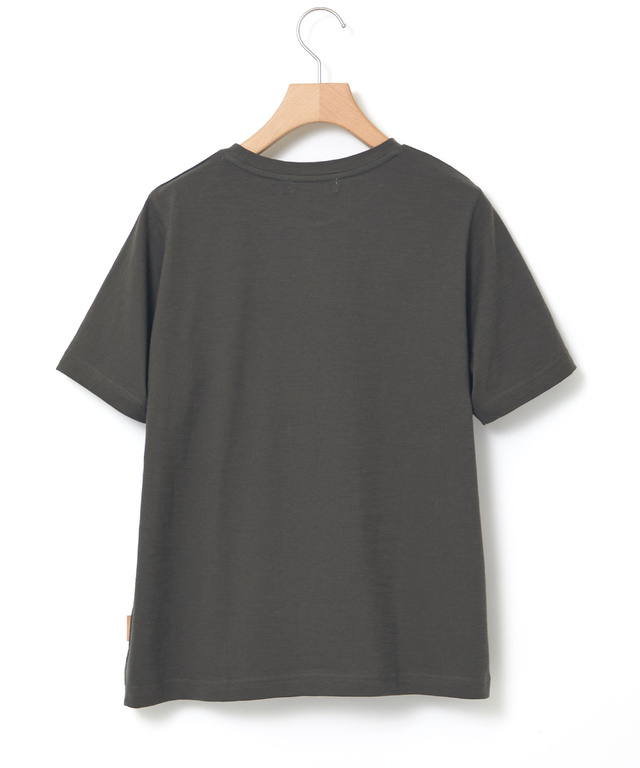 裾刺繍 スラブ天竺 Tシャツ