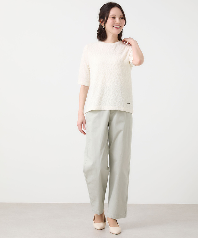 ボタニカル柄 ジャカード カットソー