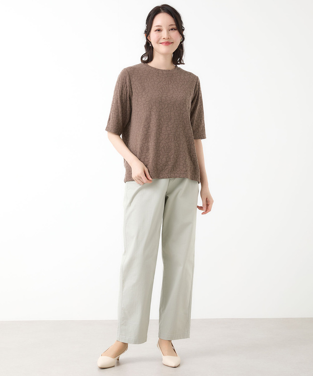 ボタニカル柄 ジャカード カットソー