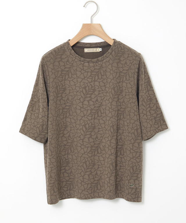 ボタニカル柄 ジャカード カットソー