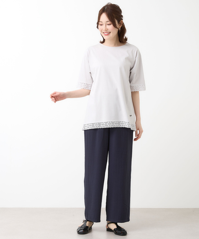 レース チュニック丈 Tシャツ