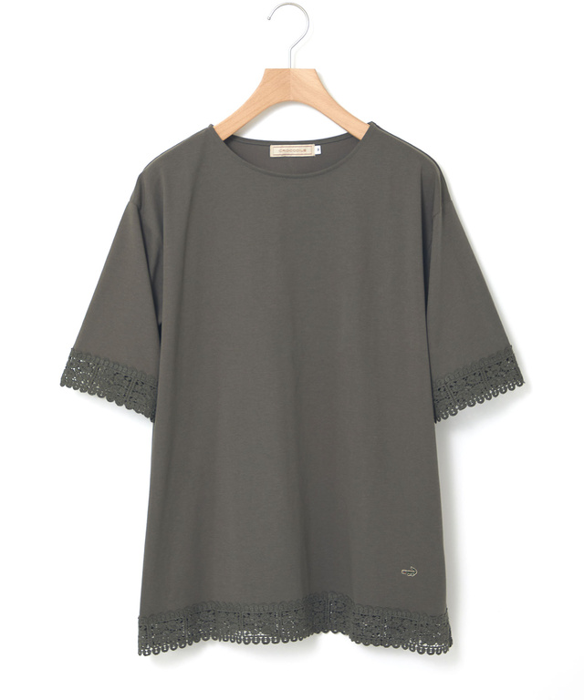 レース チュニック丈 Tシャツ