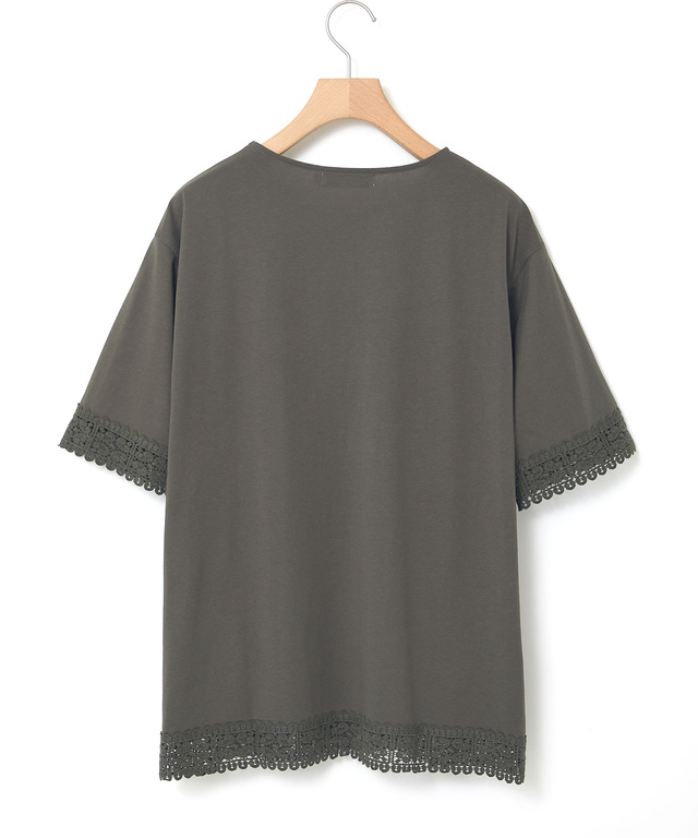レース チュニック丈 Tシャツ