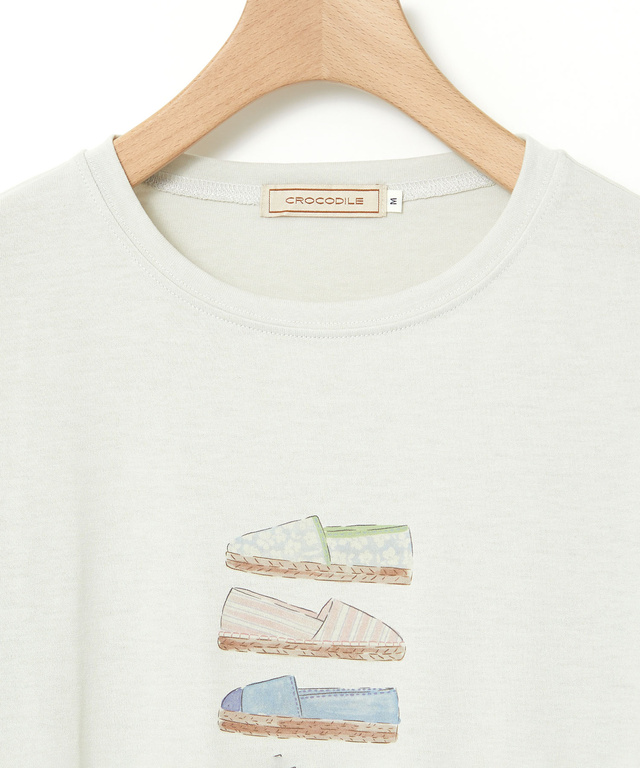サンダルプリント 半袖 Tシャツ【吸汗速乾】