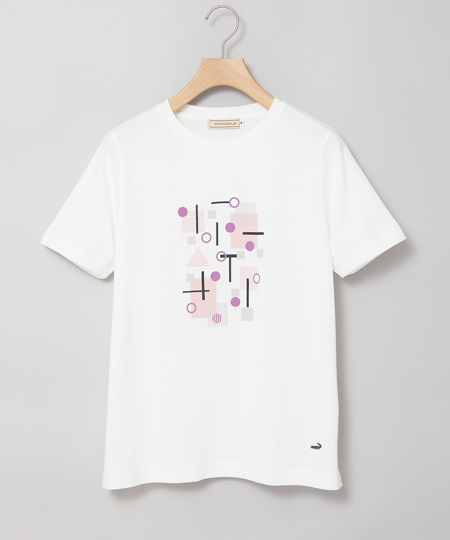 プレーティング天竺 モチーフプリント Tシャツ【UVカット】