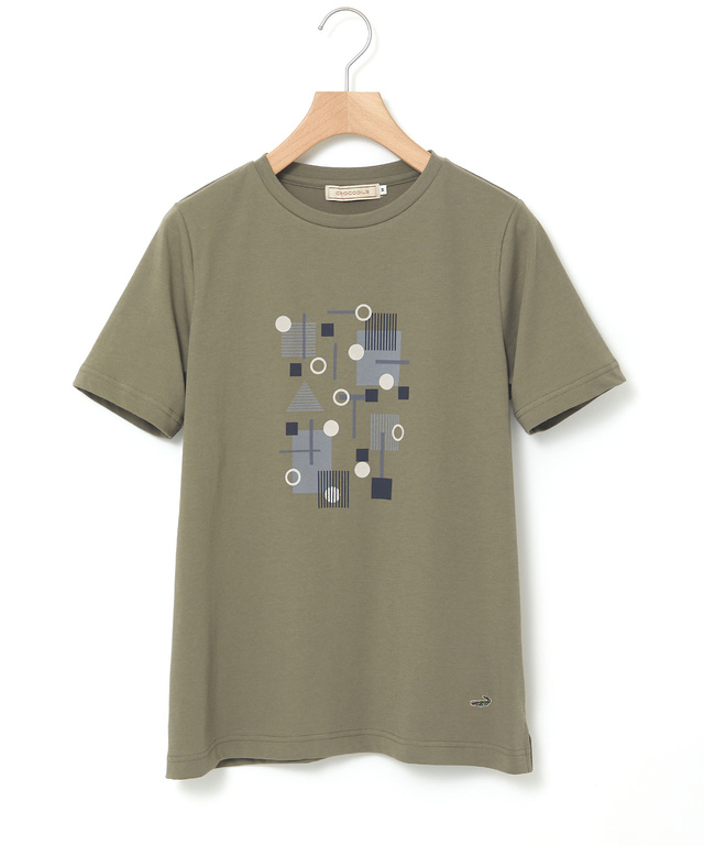 プレーティング天竺 モチーフプリント Tシャツ【UVカット】