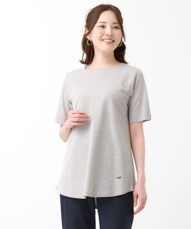 ピンボーダー カットソー チュニック【オンラインショップ・一部店舗限定】