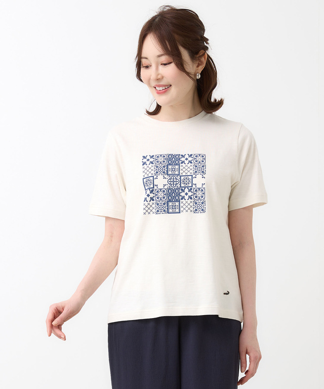 天竺 プリント Tシャツ【オンラインショップ・一部店舗限定】