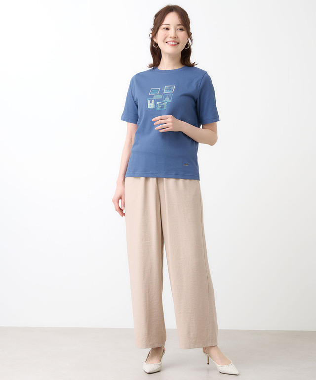 プレーティング天竺 プリント Tシャツ【オンラインショップ・一部店舗限定】