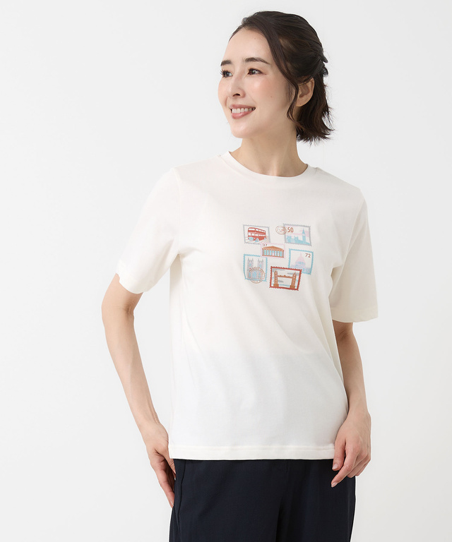 プレーティング天竺 プリント Tシャツ【オンラインショップ・一部店舗限定】