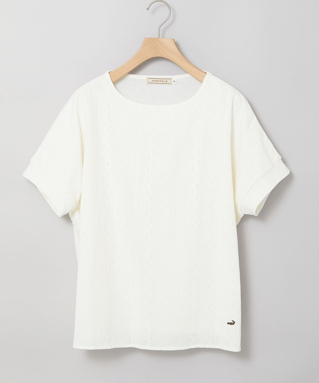 刺繍切り替え プルオーバー カットソー【オンラインショップ・一部店舗限定】