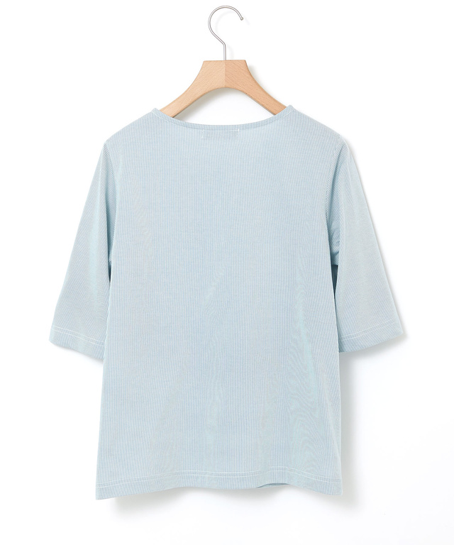 ストライプ ジャカード カットソー【UVカット】【オンラインショップ・一部店舗限定】