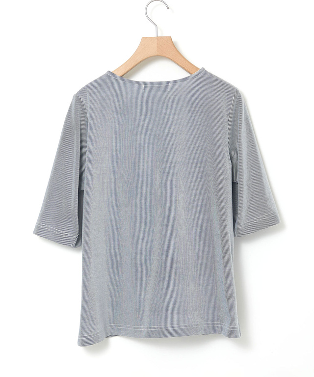 ストライプ ジャカード カットソー【UVカット】【オンラインショップ・一部店舗限定】