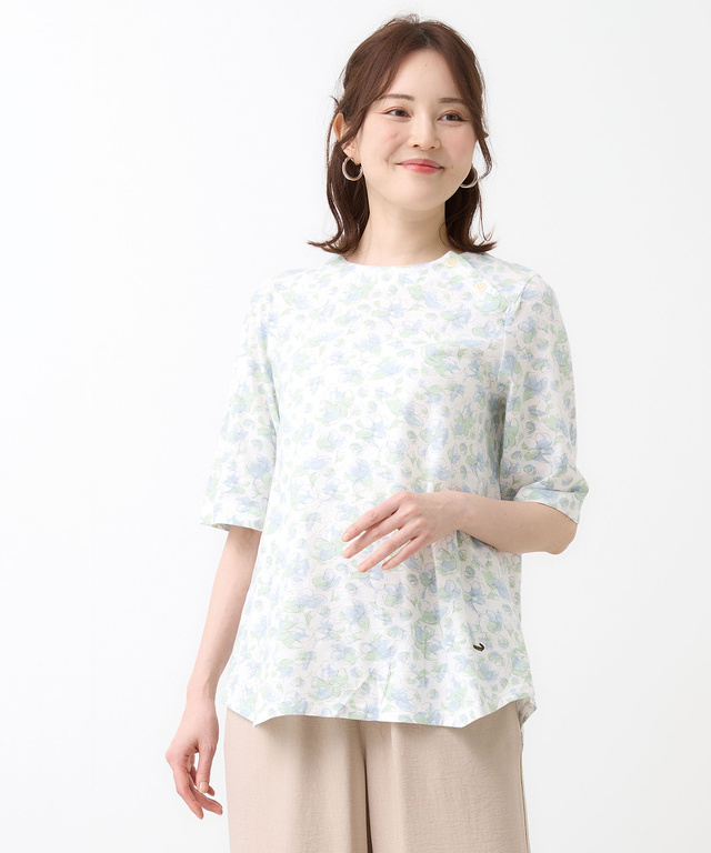花柄 チュニック Tシャツ【UVカット】【オンラインショップ・一部店舗限定】