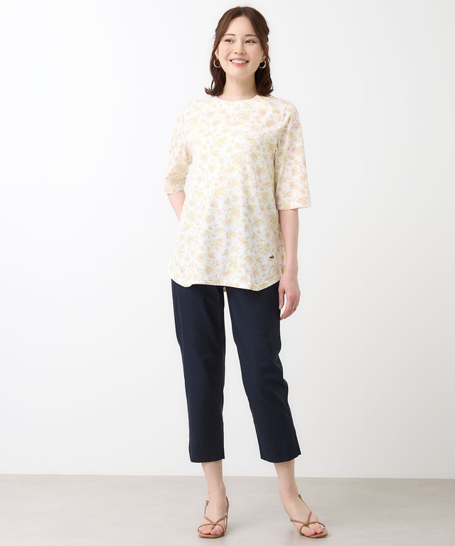 花柄 チュニック Tシャツ【UVカット】【オンラインショップ・一部店舗限定】