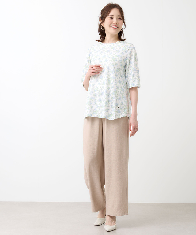 花柄 チュニック Tシャツ【UVカット】【オンラインショップ・一部店舗限定】