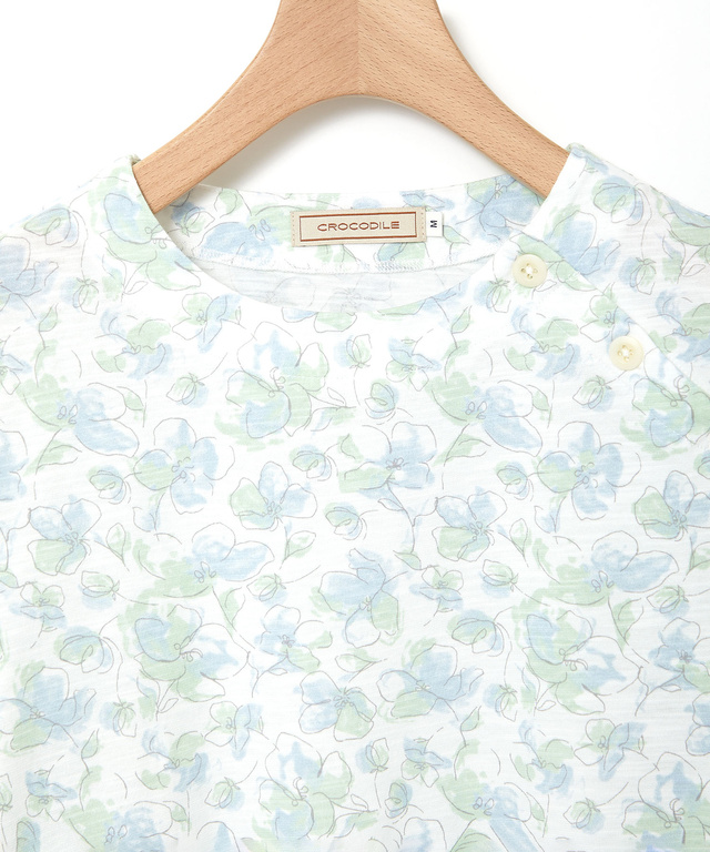 花柄 チュニック Tシャツ【UVカット】【オンラインショップ・一部店舗限定】