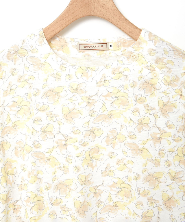 花柄 チュニック Tシャツ【UVカット】【オンラインショップ・一部店舗限定】