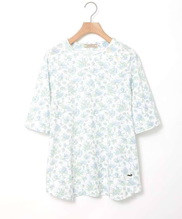花柄 チュニック Tシャツ【UVカット】【オンラインショップ・一部店舗限定】
