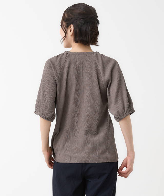 シャーリング ラグランスリーブ カットソー【UVカット】【オンラインショップ・一部店舗限定】
