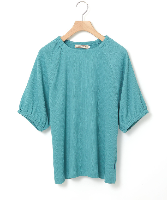 シャーリング ラグランスリーブ カットソー【UVカット】【オンラインショップ・一部店舗限定】