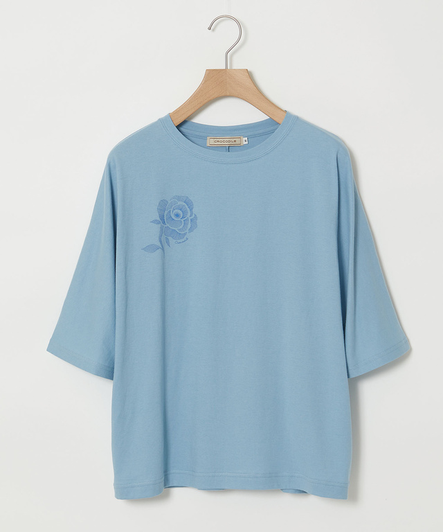 フラワープリント 天竺 Tシャツ