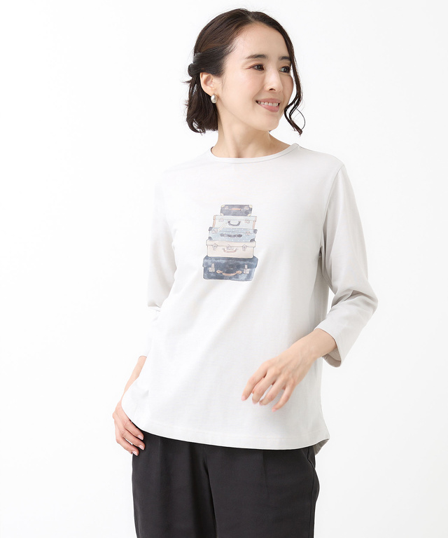 プリント 七分袖 Tシャツ