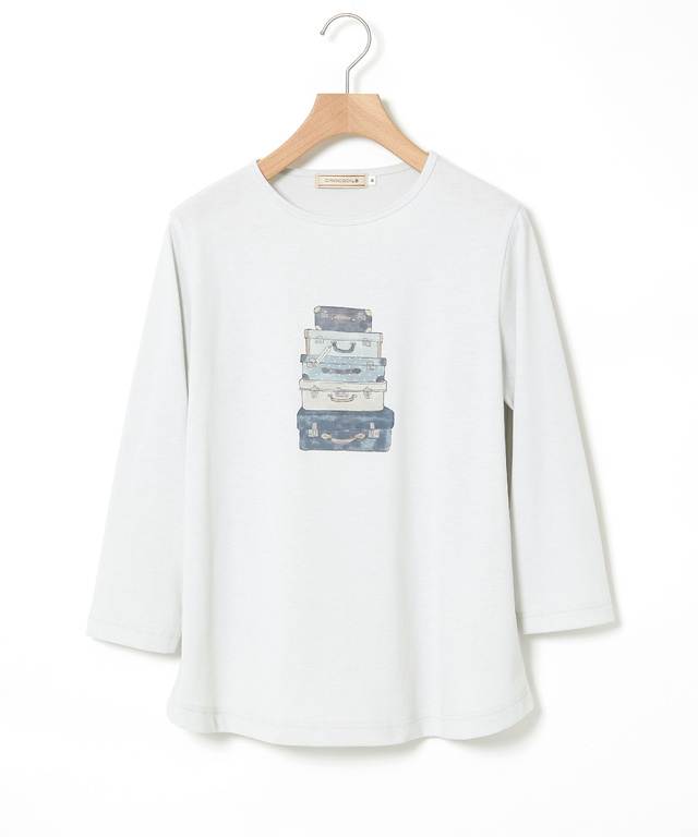 プリント 七分袖 Tシャツ