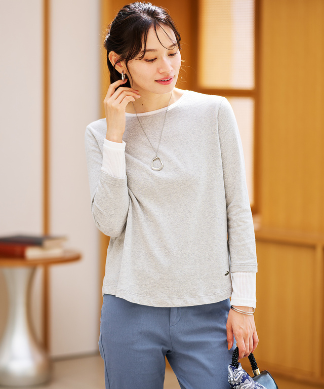 レイヤード風 長袖 Tシャツ
