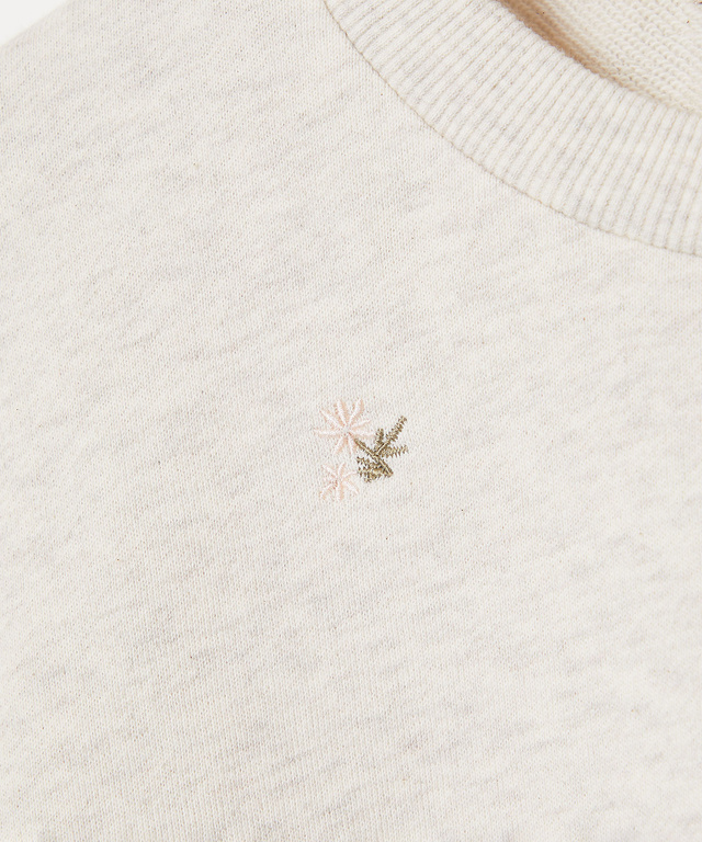 裏毛 花柄刺繍 プルオーバー【オンラインショップ・一部店舗限定】