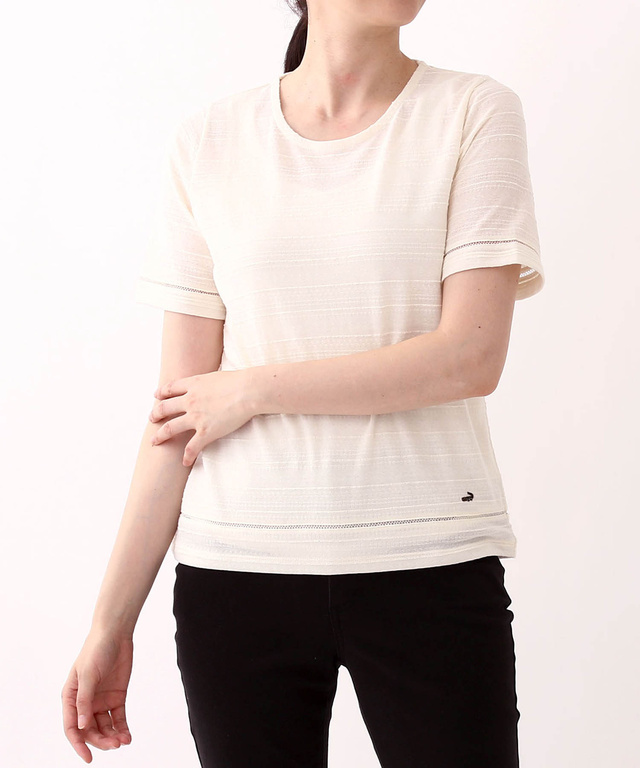 ジャガード無地Tシャツ