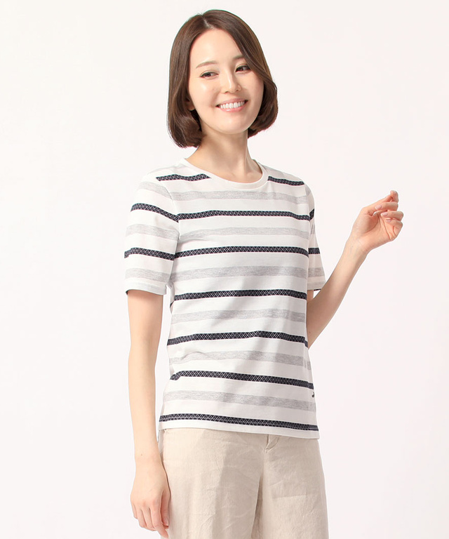 ☆5/8読売新聞掲載☆ジャガードボーダーTシャツ