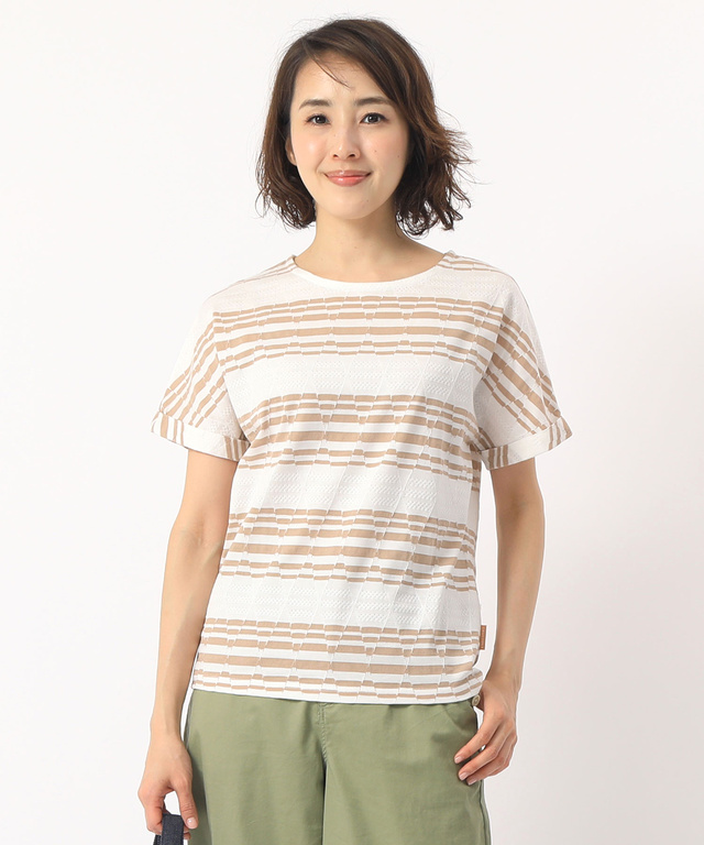 ジャガードボーダーTシャツ